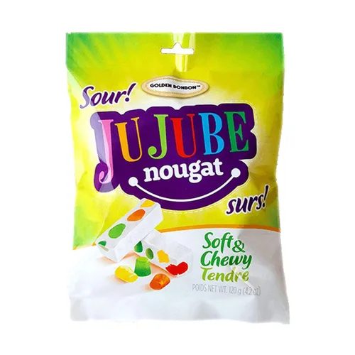 Vista 9 de Golden Bonbon Dulce de Turrón Italiano de Azufaifo, Suave y Masticable Con Gomitas de Sabores Frutales Receta Original (4.2 Oz, Original)