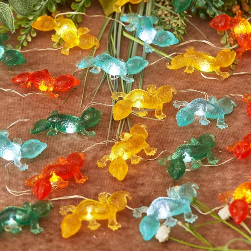 Vista 4 de Bartlett - Luces solares de jardín para exteriores, guirnalda de luces de hadas de Gecko alimentadas por energía solar, luces decorativas