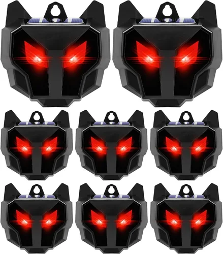 Repelente solar nocturno de animales para exteriores, luces disuasorias de animales para coyote, mapache, zorro, zorrillo, repelente de ciervos para