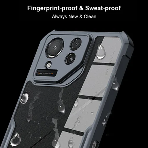 Vista 4 de Funda para ASUS ROG Phone 8 Pro 5G, cubierta ultrafina de poliuretano termoplástico suave + parte trasera acrílica transparente de grado militar