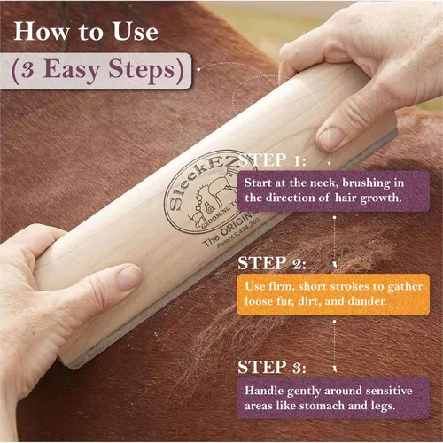 Vista 4 de SleekEZ Herramienta para desenredar y acicalar Cepillo para caballos para kit de aseo de caballos Herramienta de eliminación de pelo de mascotas