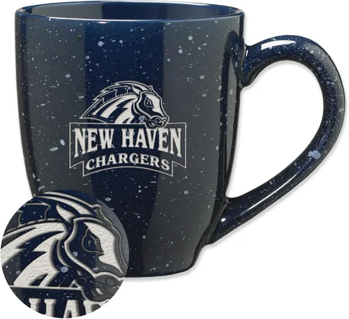 Vista 342 de Rico Industries NCAA Saint Joseph's (PA) Hawks Logo Principal Color Marrón 16 oz Logotipo del Equipo de Color Láser Grabado en Cerámica Moteada Taza