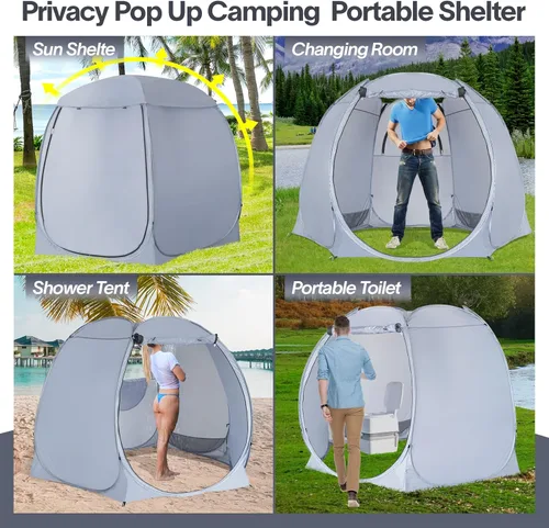 Vista 5 de Alvantor® Pop Up Screen Tent House Room Instant Outdoor Camping Canopy Sun Shelter Gazebo for Patio, Backyard & Deck, Privacy Tent(2-10 People