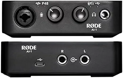 Vista 3 de Rode Podcast Studio Bundle con Rode PodMic, interfaz de audio Ai1, brazo de pluma PSA1, GFW-MIC-SM1855 Universal Shockmount, auriculares ATH-M20x