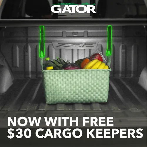 Vista 5 de Gator Cubierta Tonneau suave de tres pliegues para caja de camioneta con correas de engranaje 61701 Se adapta a Jeep Gladiator 2020-2026
