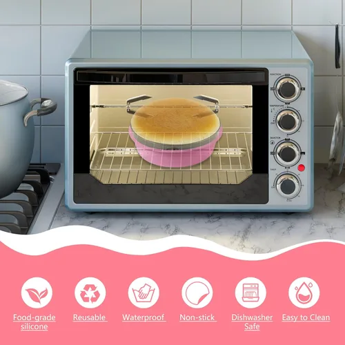 Vista 2 de 4 moldes para tartas de queso, protector de silicona desmontable de 9.5, 8