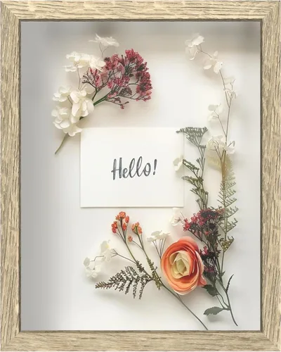 Vista 65 de FrameWorks Marco de Caja de Sombra de Madera Negra de 8" x 8" – Vitrina con Parte Trasera de Fieltro Suave, Caja de Memoria con Vidrio Templado