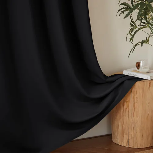 Vista 20 de KGORGE - Cortinas opacas grises para dormitorio 2 paneles, 42 x 63 pulgadas con ojales, cortinas de oscurecimiento de habitación con aislamiento