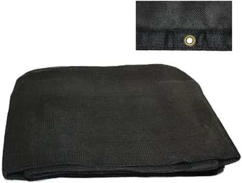 Vista 55 de Lona de malla negra 70% con ojales., Negro