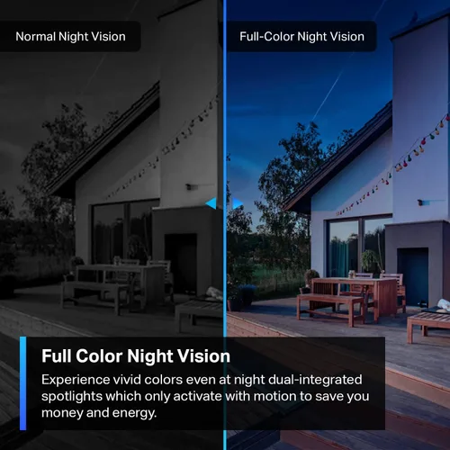 Vista 5 de Cámara de seguridad Tapo 2K QHD para exteriores con cable, sensor Starlight para visión nocturna en color, detección AI gratuita, sirena