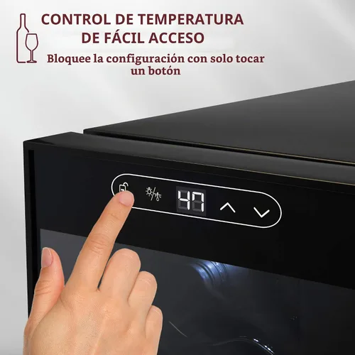Vista 3 de Schmecke - Refrigerador de vino con compresor de 12 botellas con cerradura Gran bodega independiente Refrigerador de vino digital 41f-64f
