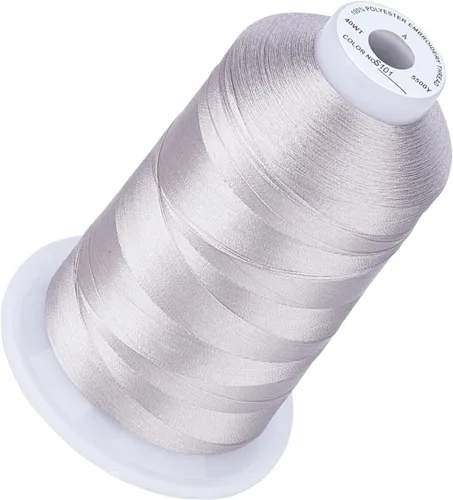 Vista 144 de Simthread 5500 yardas de hilo de bordar, 5000M de alto rendimiento 40WT 100% poliéster – Más de 170 colores vívidos, clasificado de alta velocidad