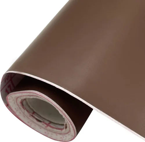 Vista 9 de Yifely Pegatina autoadhesiva de papel marrón sólido para muebles, revestimiento de estantes, 17.7 pulgadas por 9.8 pies