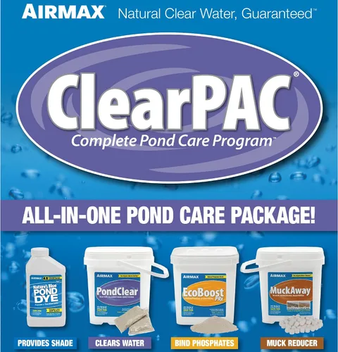 Vista 2 de Airmax ClearPAC Plus Kit completo de mantenimiento de estanques, tratamiento de agua natural, reductor de lodos y suciedad de microbios vivos