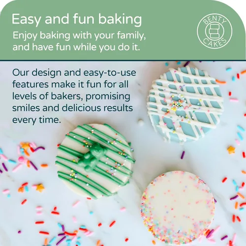 Vista 3 de Benty Cakes – El juego original de Cake Puck Bonus – Mejor que un Cake Pop! Haz postres cubiertos de chocolate – Silicona libre de BPA – Incluye 1