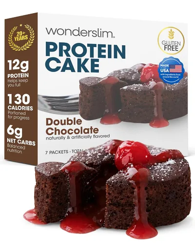 Vista 7 de Wonderslim Mezcla de pastel alta en proteínas, sin gluten – 7 unidades 0.42 oz de proteína, 120 calorías, 0.28 oz de carbohidratos netos, baja