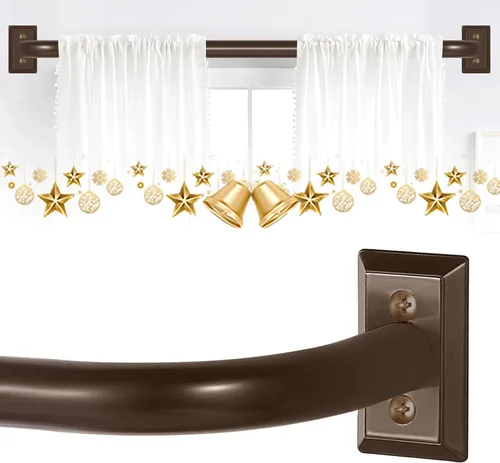 Vista 14 de TVWOO Barras de Cortina Envolventes Doradas de 28 a 48 Pulgadas: Barra de Cortina de Ventana Ajustable Opaca, Barras de Cortina Individuales