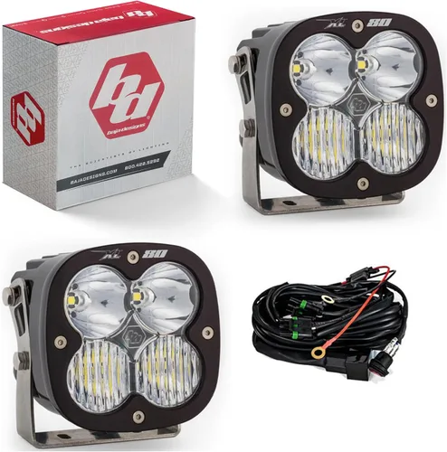 Vista 4 de Baja Designs XL80 - Pareja de módulos de luz LED - 2 piezas de LED con arnés de cableado (para conducción/combo; ámbar)