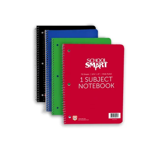 School Smart Cuaderno de espiral con rayas anchas, 8 x 10-1/2 pulgadas