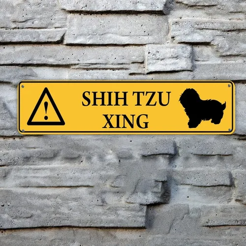 Vista 26 de Husky Xing - Letrero de metal de advertencia para perro, letrero de metal para cruzar el patio, decoración antigua de hierro personalizado
