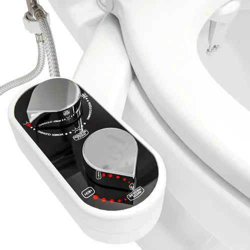 Vista 11 de CLEAR REAR Accesorio de bidé para asiento de inodoro - No eléctrico, boquilla doble autolimpiante, presión de agua ajustable, lavado trasero