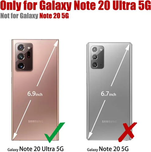 Vista 2 de Funda tipo cartera para Samsung Galaxy Note 20 Ultra, piel sintética, cierre magnético, con ranuras para tarjetas, bolsillos para efectivo