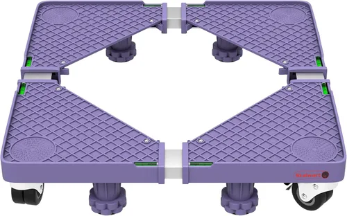Carretilla multiusos con 4 pies, ruedas giratorias de bloqueo, niveles y base ajustable para mover lavadora, secadora, electrodomésticos, capacidad