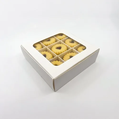 Vista 91 de 10 cajas de golosinas con ventana y divisores 9 compartimentos X-SMALL 5 x 5 x 1.57 pulgadas Cajas de dulces vacías para regalar, caja