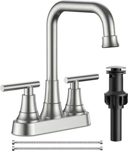 Vista 40 de FORIOUS Juego central de grifos de baño negros y dorados, grifo comercial Negro y dorado