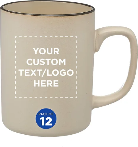 Juego de 12 tazas personalizadas de cerámica mate El Grande de 20 onzas, paquete personalizado a granel, perfectas para té, espresso, capuchino,