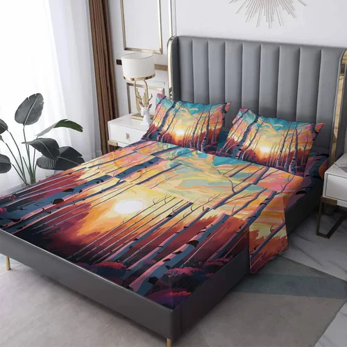 Vista 35 de Bear Sheets - Juego de sábanas de tamaño individual, sábanas de microfibra suave con bolsillo profundo y patrón sin arrugas, 3 piezas