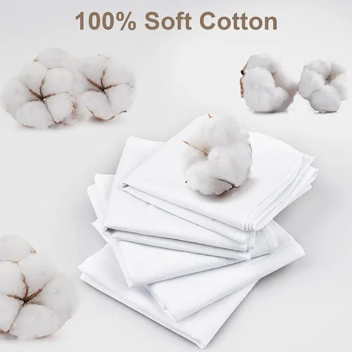 Vista 5 de 20 pañuelos de algodón, pañuelos blancos para hombres, pañuelos de bolsillo blancos para hombres, pañuelos blancos para hombres, pañuelos, pañuelos