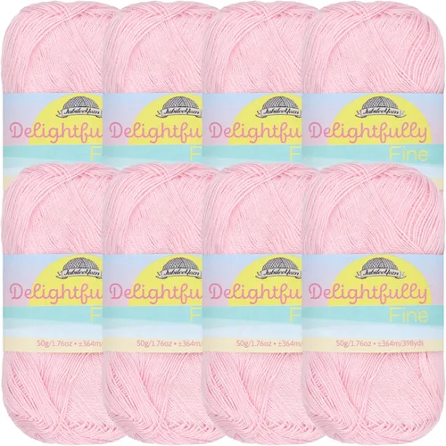 Vista 72 de JubileeYarn - Ovillo de hilo deliciosamente fino, 1.76 oz/madeja de rayón de bambú, color rosa polvo, 4 madejas