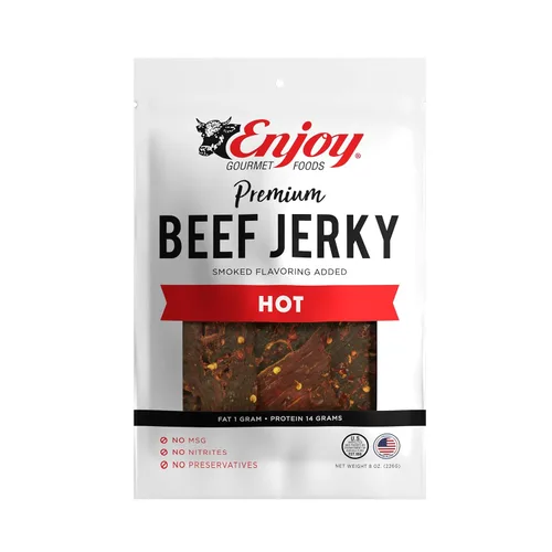 Vista 18 de Enjoy Black Beef Jerky de 16 onzas (paquete de 1) Estilo tradicional Alto en proteínas Bajo en grasa Cero grasa trans Sin conservantes