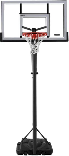 Vista 2 de Lifetime Aro de baloncesto ajustable portátil, tablero de acrílico con marco de acero de 54 pulgadas, ajuste de altura de elevación de potencia