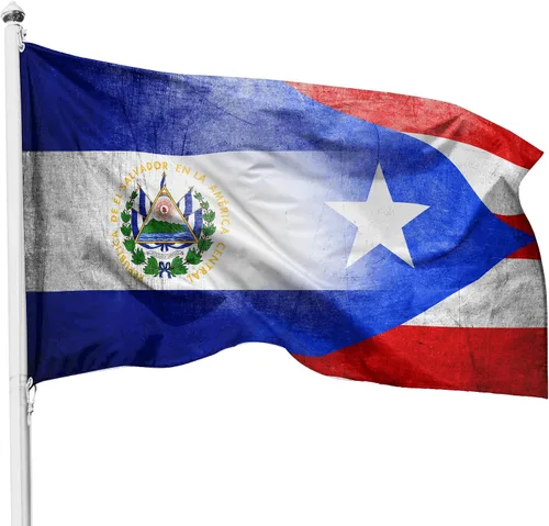 Vista 11 de Civilos Bandera de Puerto Rico y El Salvador de 3 x 5 pies de nylon para exteriores/interiores con ojales de latón