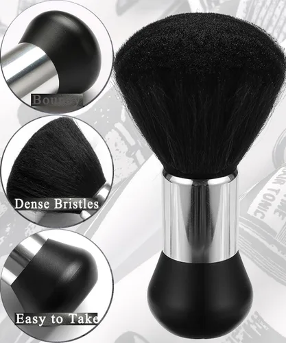Vista 4 de Capa profesional de corte de pelo con cepillo para el cuello, capa de peluquería de salón, accesorios de peluquería (negro)