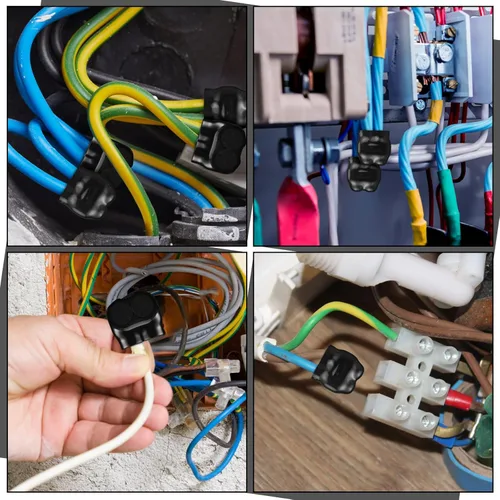 Vista 7 de 5 conectores de cable múltiple aislados, 2 puertos, empalme de entrada única, conectores de alimentación eléctrica, terminales de interconexión
