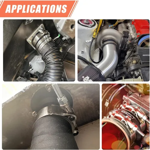 Vista 7 de Paquete de 4 abrazaderas de manguera con perno en T de 1.25 pulgadas, abrazadera de entrada turbo de acero inoxidable 304, rango de trabajo de 1.42