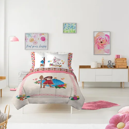 Vista 6 de Jay Franco Disney Moana - Juego de edredón tamaño individual, ropa de cama de 5 piezas, incluye juego de sábanas y fundas de almohada, ropa de cama