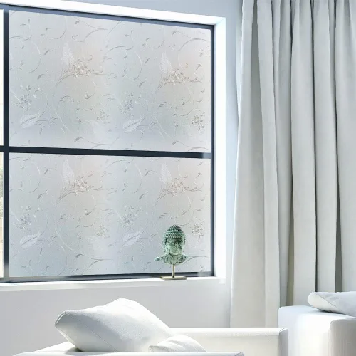 Vista 6 de Película de privacidad esmerilada para ventana, calcomanías decorativas de vinilo para ventana, adhesivos estáticos, sin pegamento, película