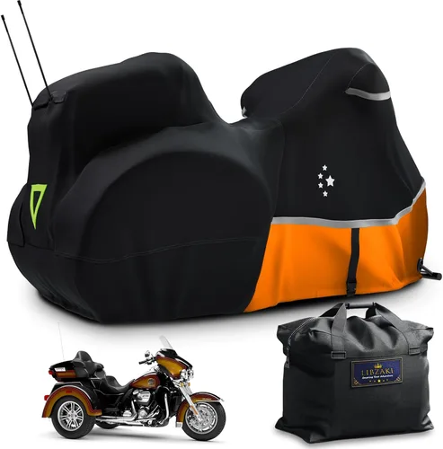 Vista 9 de Funda para motocicleta 420D resistente para todas las estaciones, universal, impermeable, protección al aire libre, 86" XL, funda para vehículo/negro