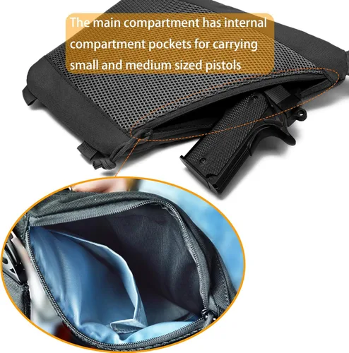 Vista 7 de Tactical Crossbody Sling Bag for Men, Conceal Carry Gun Bag CCW Shoulder Chest Pack Valcen Personal Pocket Women
