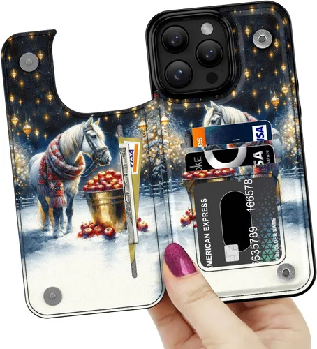 Vista 913 de LETO para iPhone 15 Pro Funda tipo cartera - Tapa tipo folio con patada - Diseños de moda - Tarjetero - Funda protectora para mujeres y niñas - 6.1