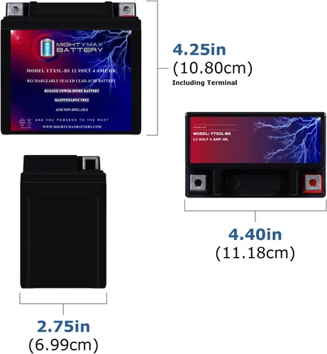 Vista 2 de Mighty Max Battery YTX5L-BS - Batería de repuesto para Duralast Gold GSX5L