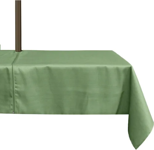 Vista 30 de Stripe Outdoor Tablecloth Water Resistant Polyester Fabric Table Cover with Zipper Umbrella Hole for Garden Patio Tabletop 60Inch Round,Black