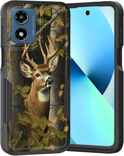 Vista 238 de para Moto G Play 4G 2024, funda de dos capas híbrida resistente y a prueba de golpes, PC duro + silicona suave protectora para Motorola Moto G Play