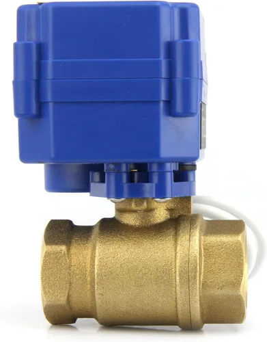 Vista 3 de U.S. Solid Válvula de bola motorizada de latón NTP de 1/2", puerto completo, 9–24V AC/DC, control de enganche de 3 cables (autosujeción)