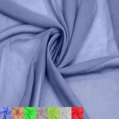 Texco Inc Solid Power Mesh Stretch Knit Ropa atlética Ropa de vestir, Tela DIY, mezclilla azul 1 yarda