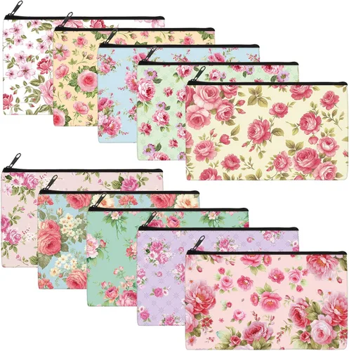 Vista 14 de Reginary - Juego de 20 piezas de bolsa de cosméticos para mujer, espaciosas bolsas de maquillaje con cremallera, neceser de artículos de aseo